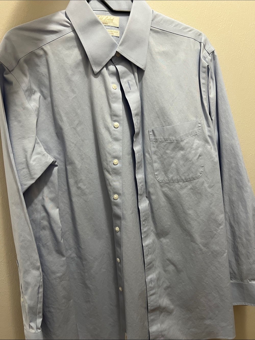 Classic Light Blue Men's Dress Shirt with Chest Pocket